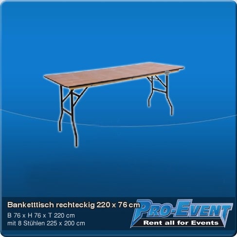 Banketttisch rechteckig 220cm