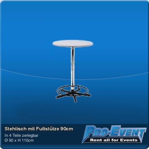Stehtisch 90cm mit Fußstütze