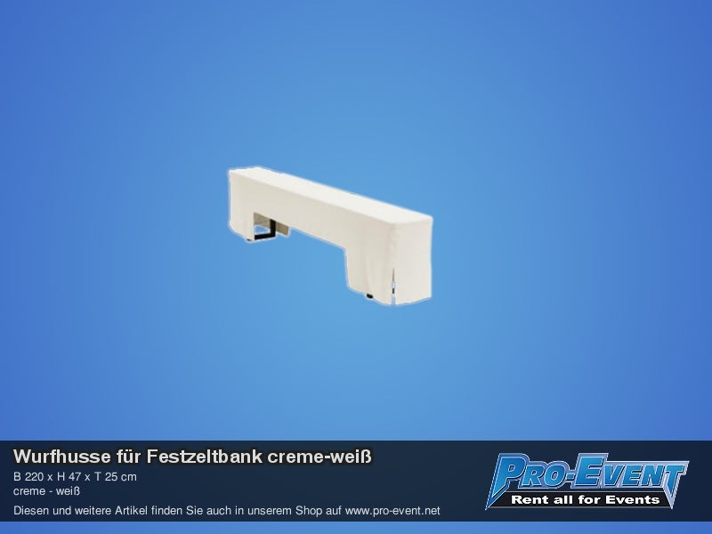 Wurfhusse für Festzeltbank creme-weiss – 2