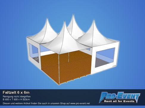 Faltzelt 6 x 6m mit 6 Seitenwänden – 3