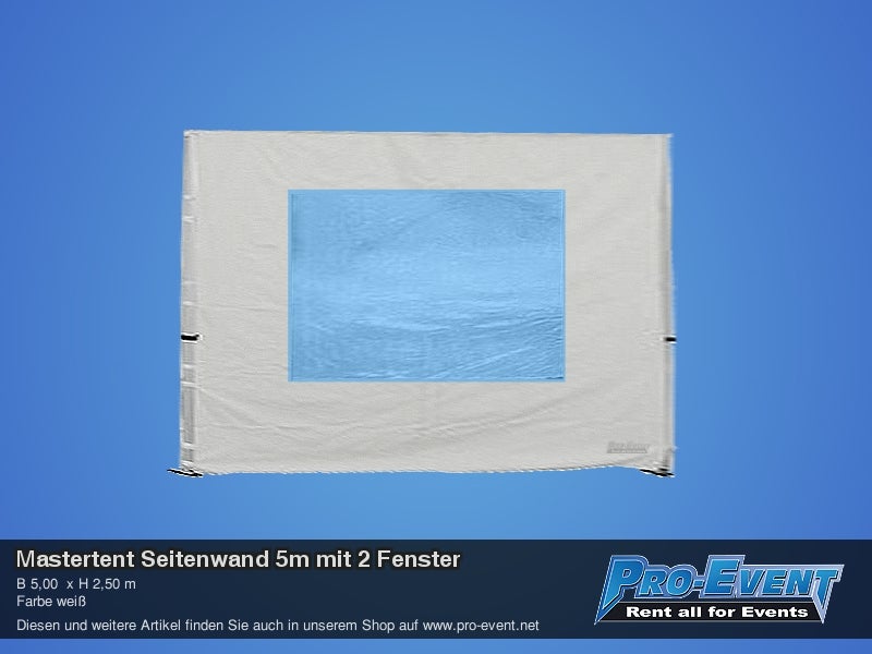 Mastertent Seitenwand 5m mit 2 Fenster – 2