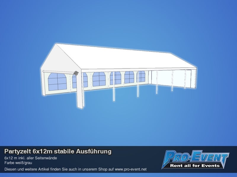 Partyzelt 6m x12m leichte Ausführung – 2