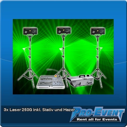 3x Laser 250G inkl, Stativ und Hazer