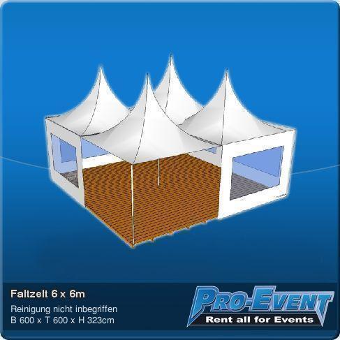 Faltzelt 6 x 6m mit 6 Seitenwänden – 2