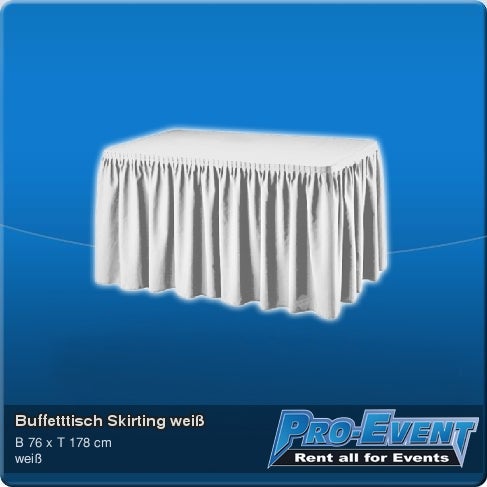 Buffetttisch Skirting weiss