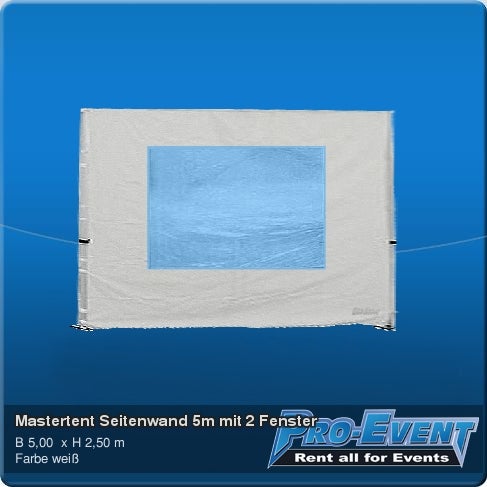 Mastertent Seitenwand 5m mit 2 Fenster
