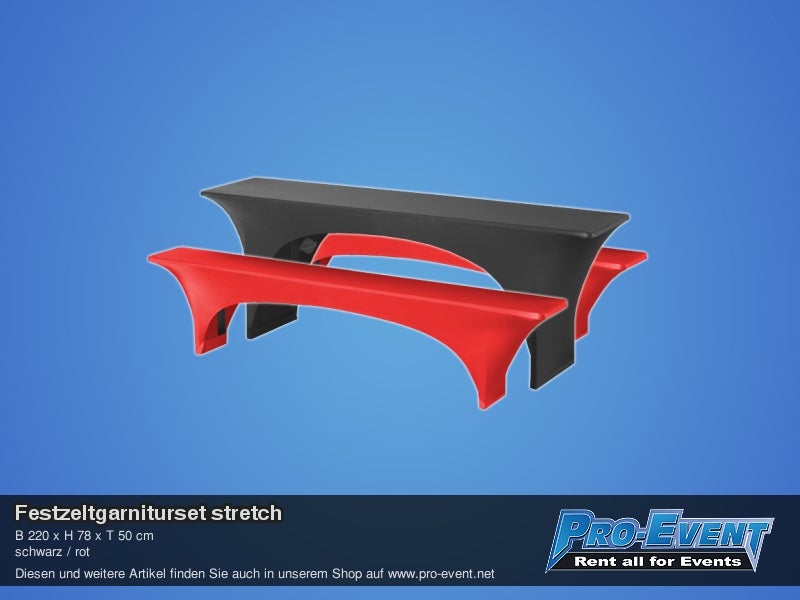 Festzeltgarniturset stretch rot/schwarz – 2