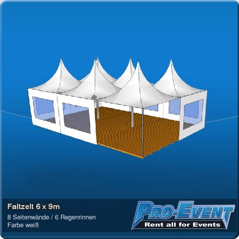 Faltzelt 6 x 9m – 2