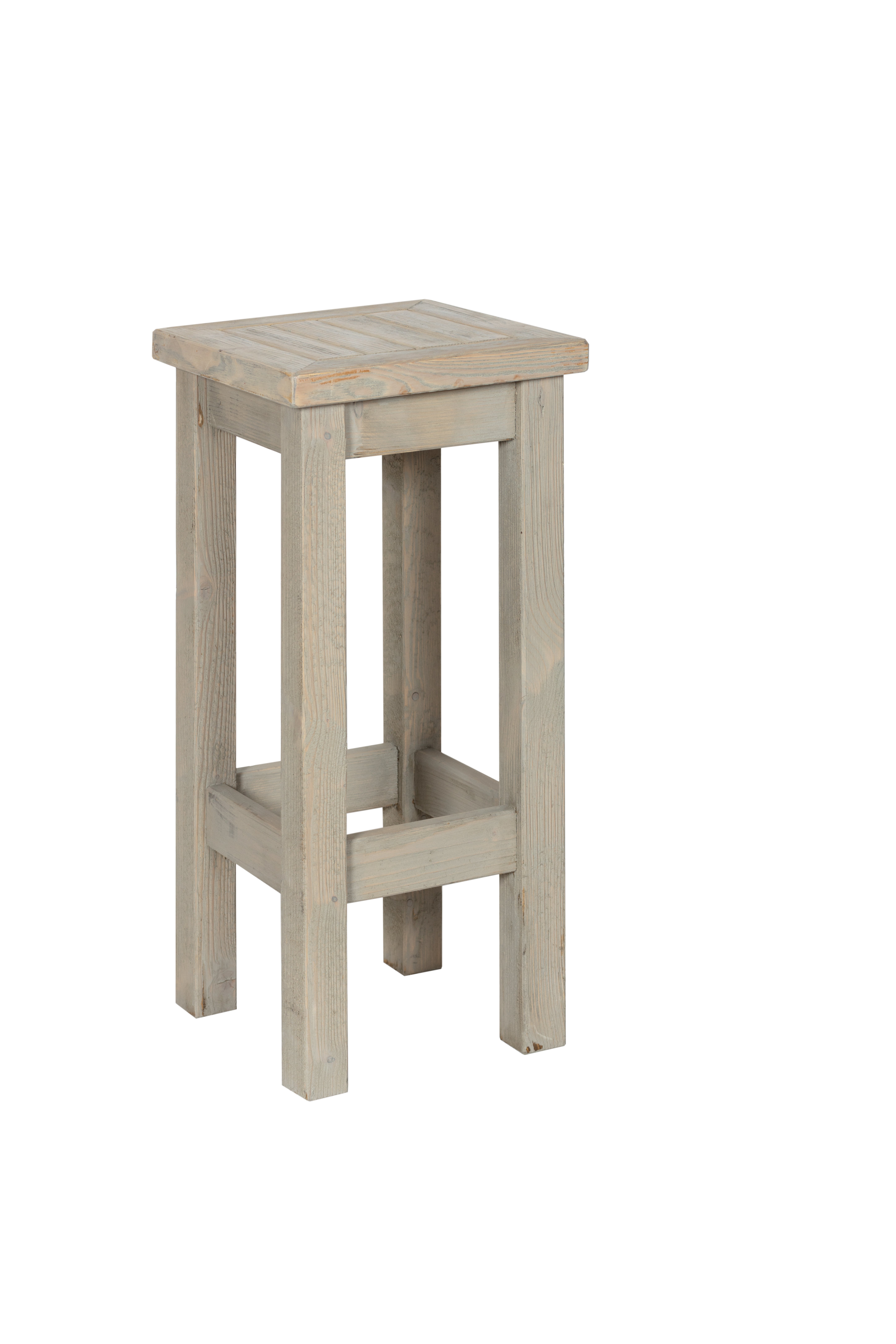 Bauholz Hocker Light Grey