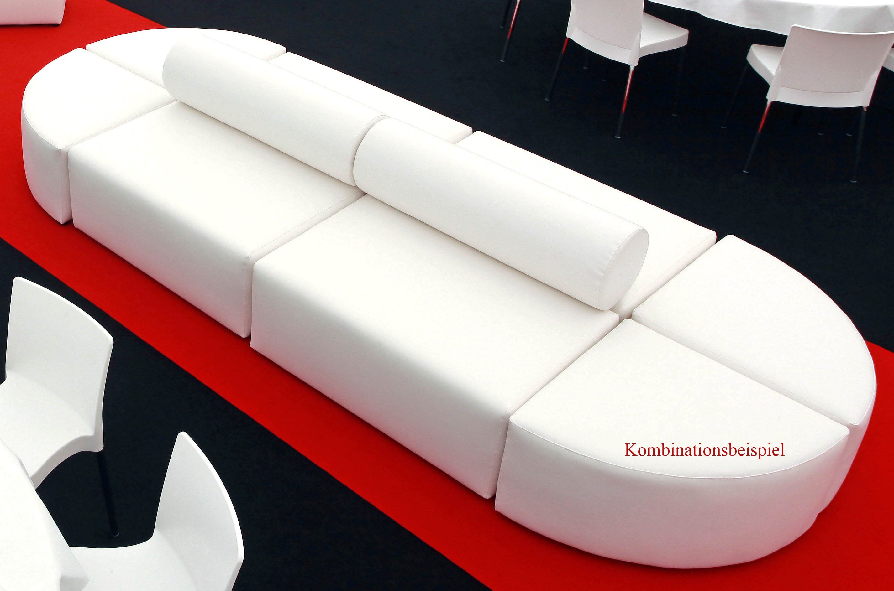 Lounge-Hocker-Rolle, weiß – 2