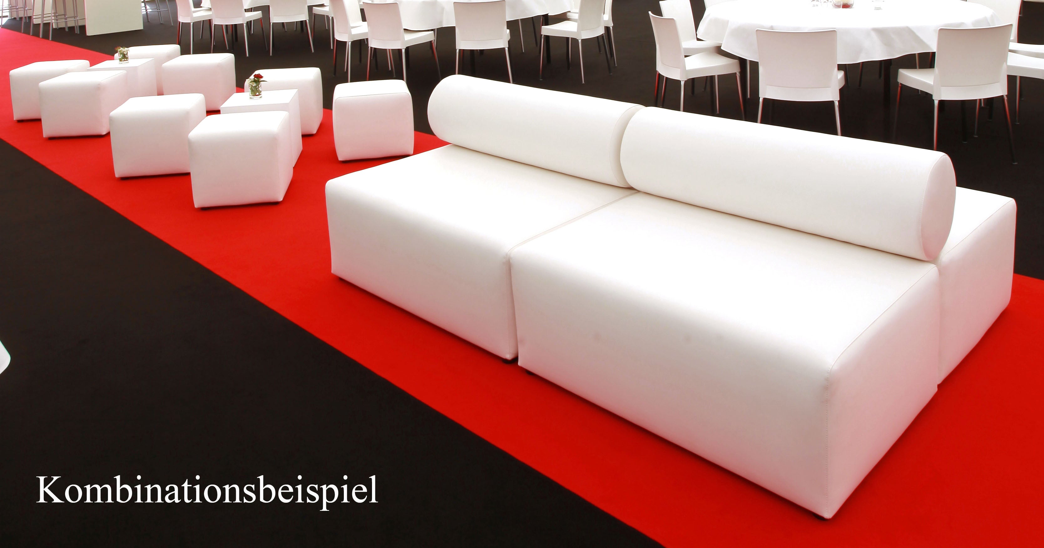 Lounge-Hocker-Rolle, weiß – 3