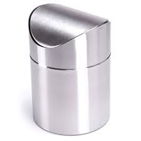 Tischmülleimer mit Deckel, Edelstahl, 0,5 l ---