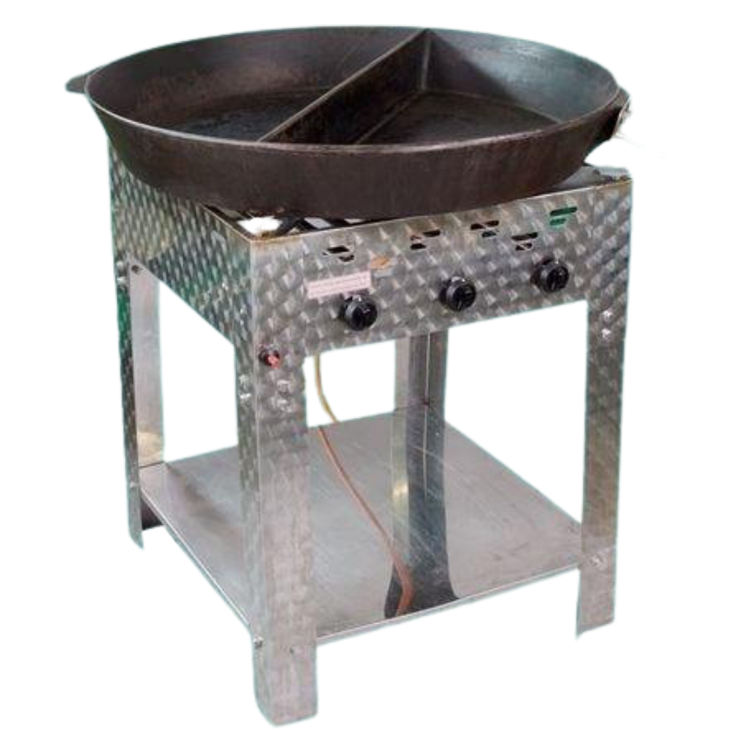 Riesenpfanne inkl. Hockerkocher (Gas) Pfanne Ø 90 cm (ähnlich wie Abbildung)