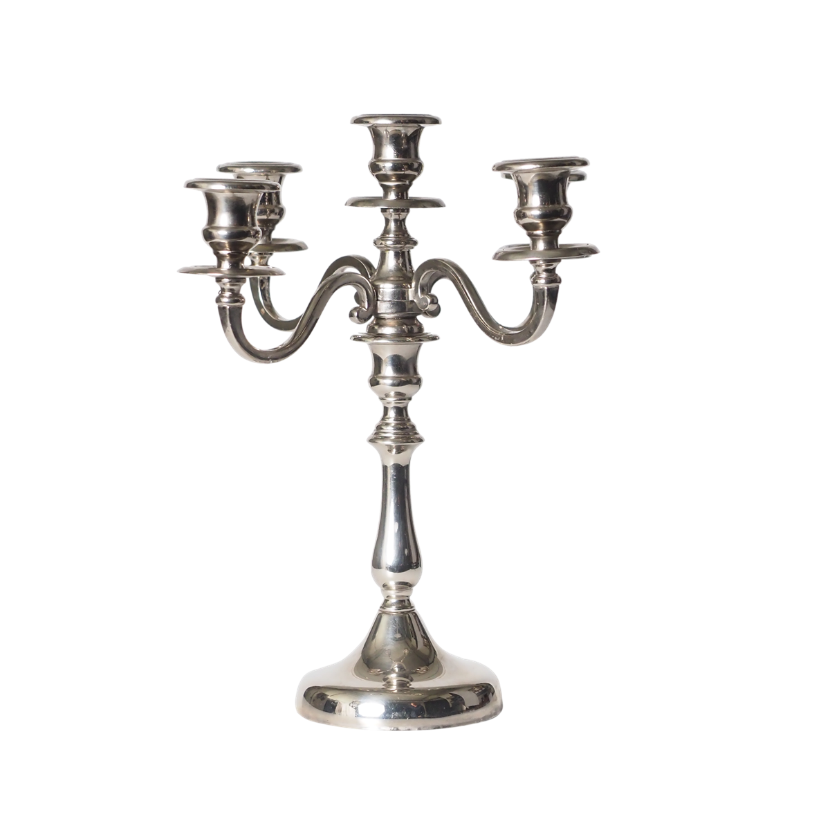Silberleuchter 5-armig Fuß Ø 12 cm, Höhe 35 cm