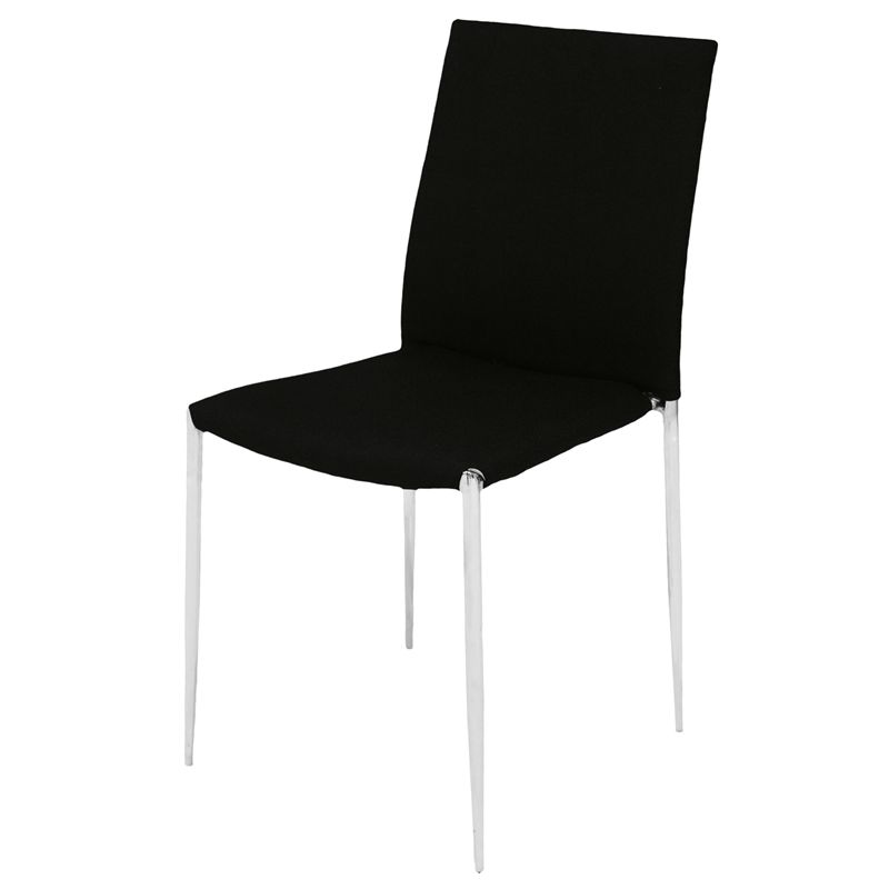 Polsterstuhl, stapelbar schwarz/Chrom