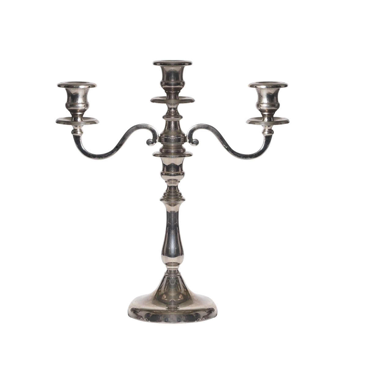 Silberleuchter 3-armig Fuß Ø 12 cm, Höhe ca. 35 cm
