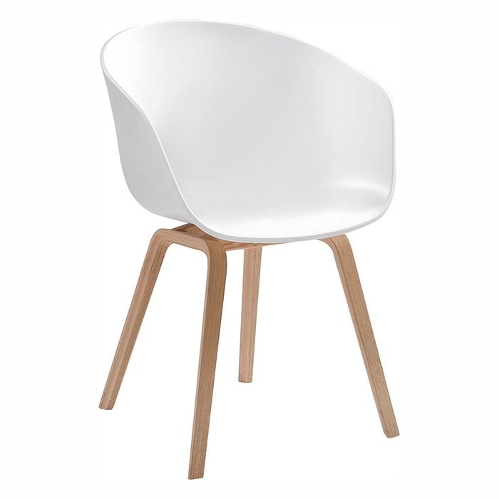 Stuhl - About a chair, weiß / Gestell Eiche, natur