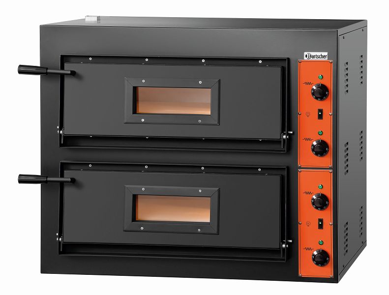 Pizzaofen / Flammkuchenofen auf Rollbaren Gestell-nicht auf dem BILD-, inkl. Schieber 2 Schübe, 8,4 kW, 400V, 16A CEE, Gesamtmaß inkl. Untergestell BxHxT 89x175x81 cm – 2