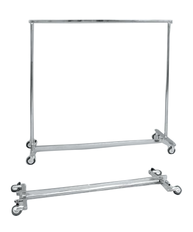 Konfektionsständer, Chrom fahrbar/ausziehbar von 150-220 cm