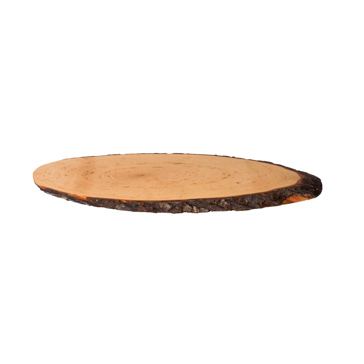 Holzbrett oval mit Rinde 55x22 cm