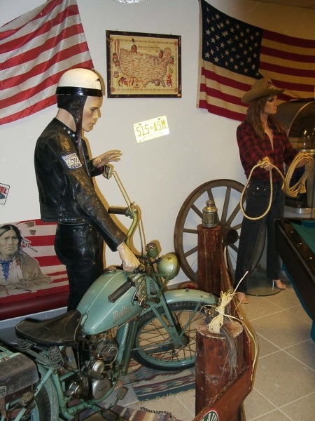 Dekoartikel für Themenevents , Oldtimerkrad mit Tankschaltung