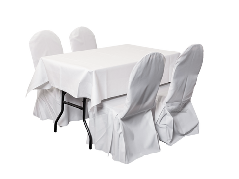 Dinnerset 4P. gerade / Husse Tisch Stuhl  Banketttisch Bankettstuhl