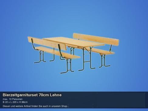 Bierzeltgarniturset 50cm Lehne