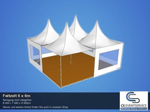 Faltzelt 6 x 6m Seitenwänden Partyzelt Festzelt Ruckzuck Pavillon