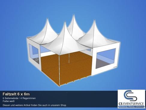 Faltzelt 6 x 6m mit Zeltboden Partyzelt Festzelt Ruckzuck Pavillon