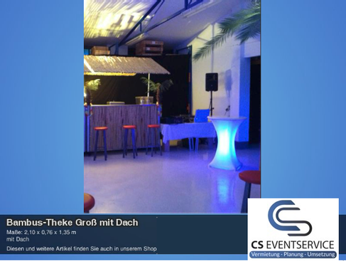 Bambus-Theke Groß mit Dach Theke Cocktailbar