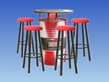 Deperados Stehtisch mit 5 Barhockern