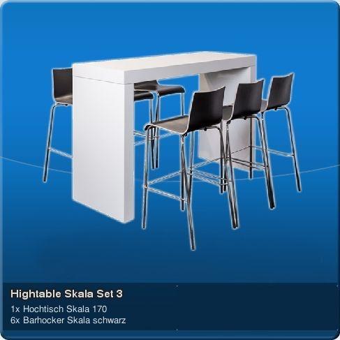 Hightable Skala Set Barhocker und Stehtisch Hochtisch Hocker Stuhl