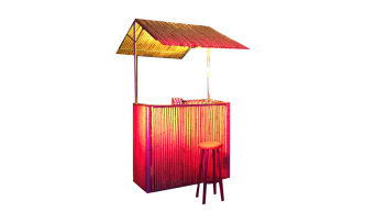 Bambus-Theke Klein mit Dach Theke Strandbar Beachbar Cocktailbar