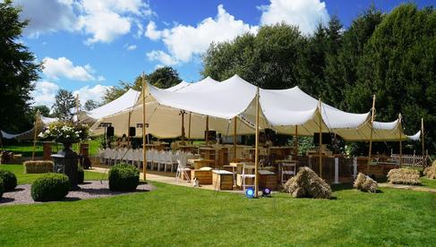 Partyzelt Stretchtent 7,5x10m Stretchzelt Flexzelt Faltzelt Festzelt Hochzeitszelt Zelt Nomadenzelt Safarizelt