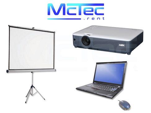 Laptop PC IBM Lenovo Videobeamer Beamer Stativleinwand Leinwand