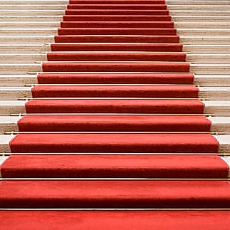 roter Teppich mit Filmfolie (je m²), Messeteppich – 3