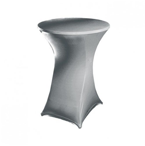 Stehtischhusse Stretchhusse Stehtischdecke silber-grau