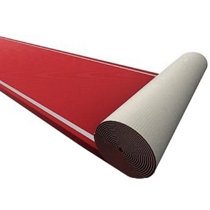 roter Teppich mit Filmfolie (je m²), Messeteppich – 2