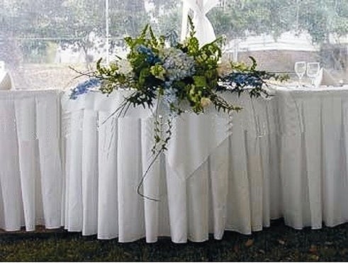 Skirting / Tischvorhang / Buffettischvorhang - weiß 73x410 cm – 2