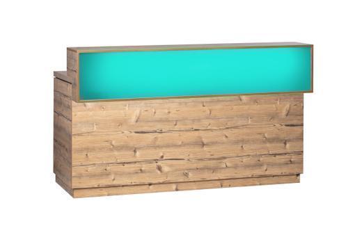 Bauholztheke mit LED