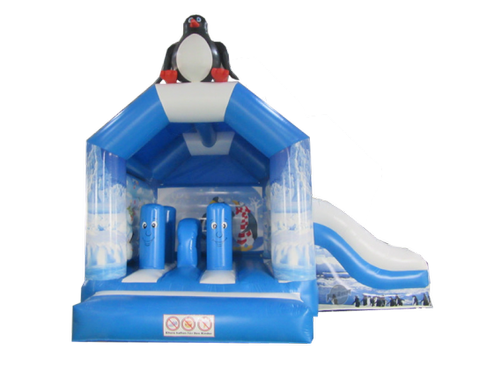 Hüpfburg Pinguin mieten – mit Rutsche & Hindernissen, 5 x 4 x 4,3 m
