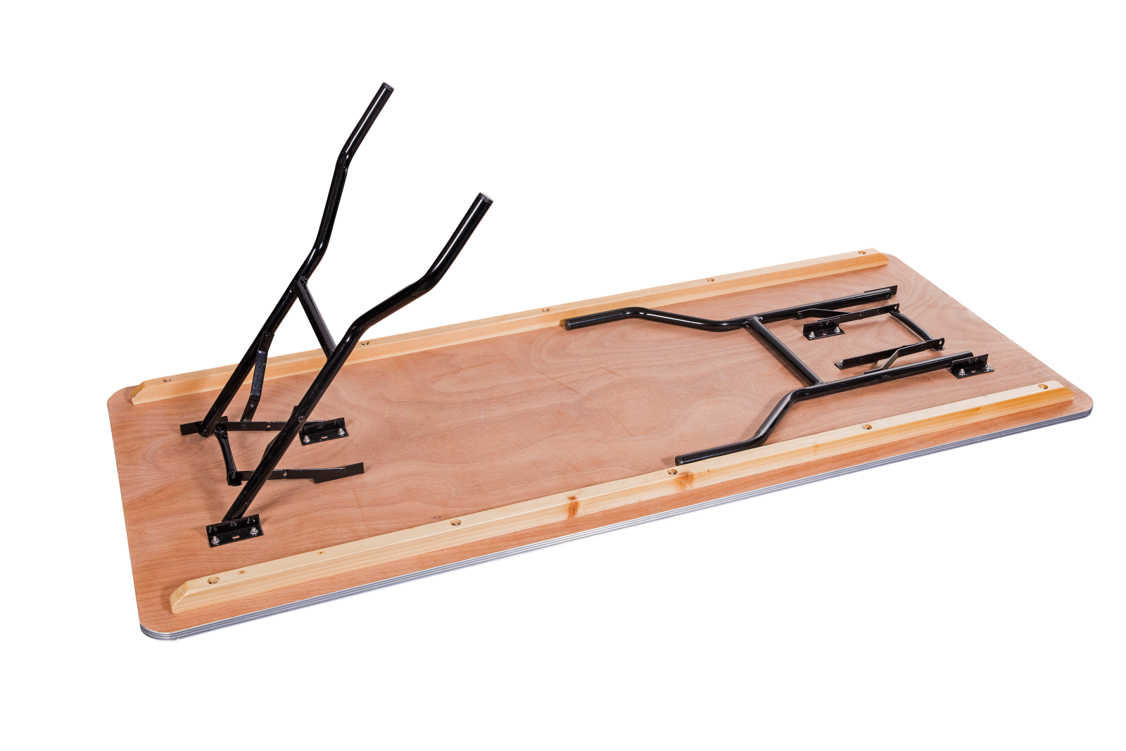 Banketttisch rechteckig mieten – 120 cm, klappbar, mit Alukante – 2