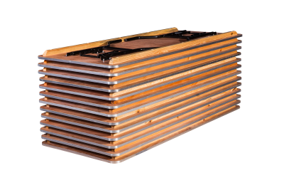 Banketttisch rechteckig mieten – 120 cm, klappbar, mit Alukante – 3
