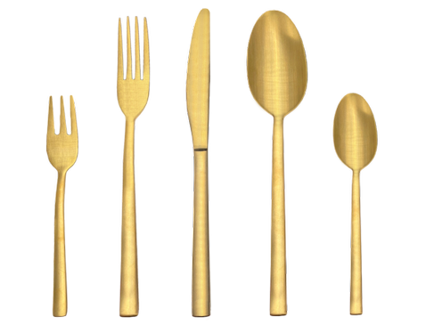 Menügabel Exklusiv gold mieten – goldfarbenes Edelstahl-Besteck, VPE 20 – 2