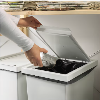 Abfalleimer weiss mit Deckel – 3