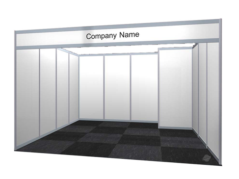 Messestellwand 1 m mieten – Alu-Trennwand weiß, beidseitig, 2,5 m hoch – 3