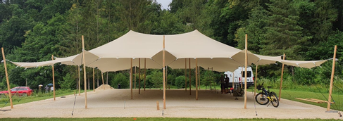 Stretchzelt beige 10x15