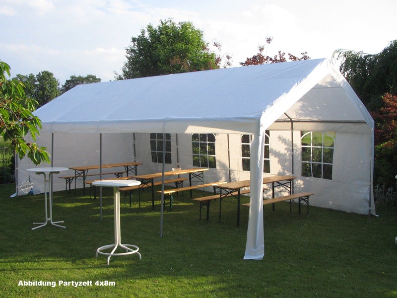 Partyzelt 4 x 8 m mieten – 32 m² Festzelt mit flexiblen Seitenwänden – 3
