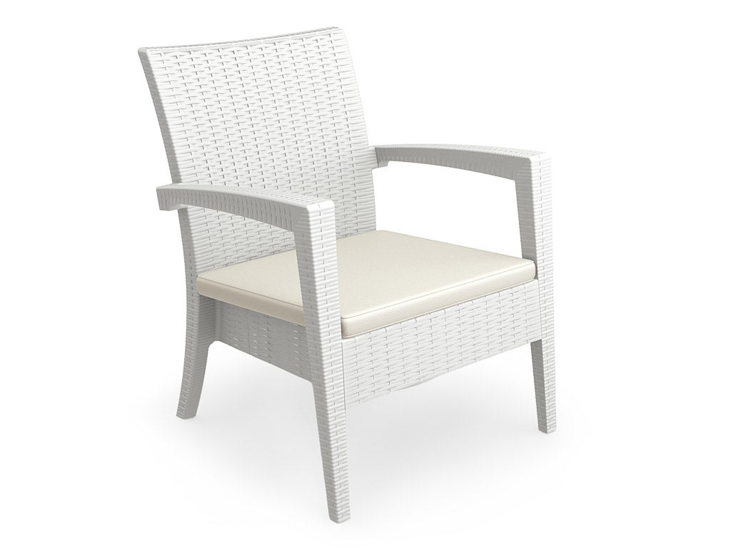 Rattan Loungesessel / Outdoor Sessel EDEN1 weiß