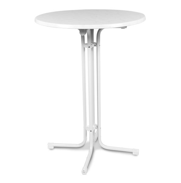 Stehtisch / 4 Fußsystem klappbar Ø 80cm, weiß JOHN